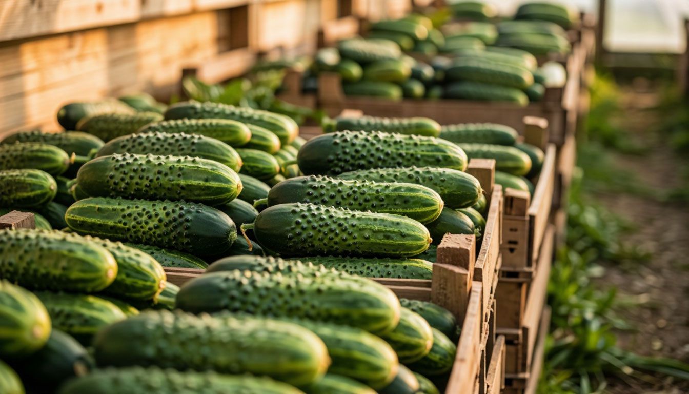 Ящики огурцов для продажи